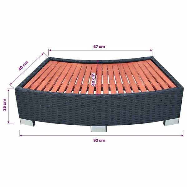 Spatrappa konstrotting 92x45x25 cm svart