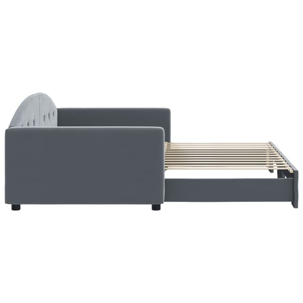 Dagbädd utdragbar mörkgrå 100x200 cm sammet
