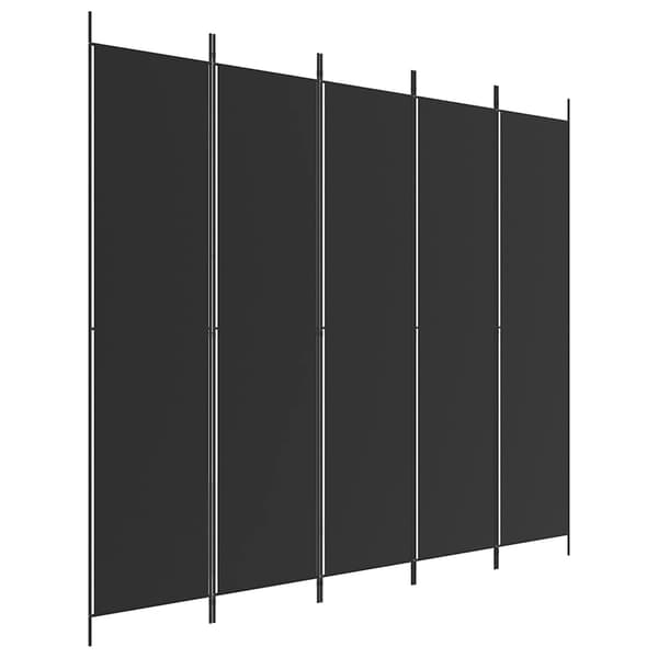 Rumsavdelare 5 paneler svart 250x220 cm tyg