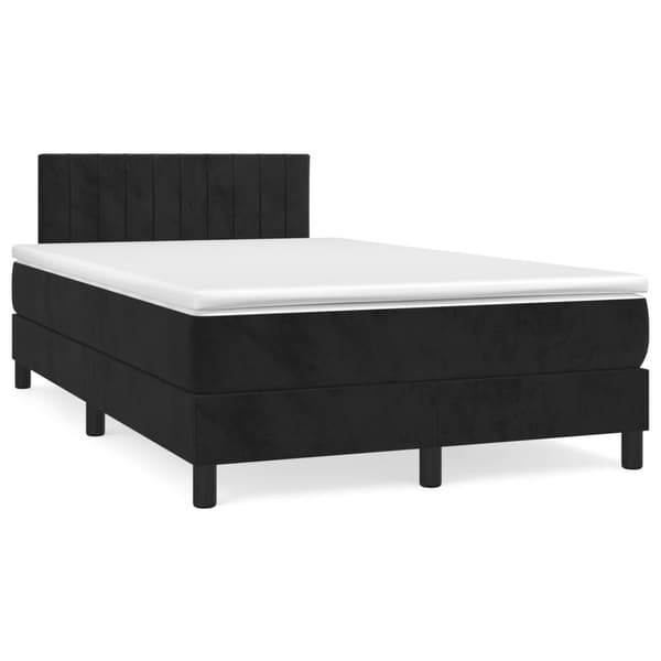 Ramsäng med madrass svart 120x200 cm sammet