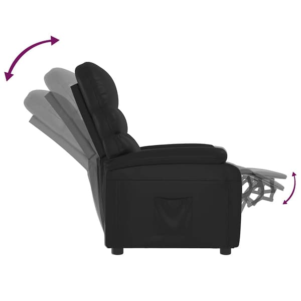 Reclinerfåtölj svart konstläder