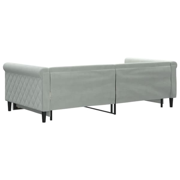 Dagbädd utdragbar ljusgrå 100x200 cm sammet