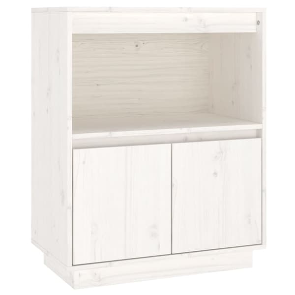 Skänk vit 60x34x75 cm massiv furu