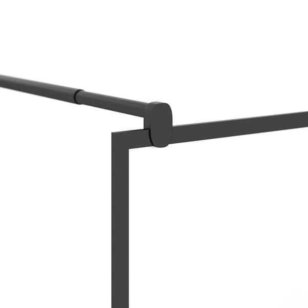 Duschvägg 90x195 cm halvfrostat ESG-glas svart