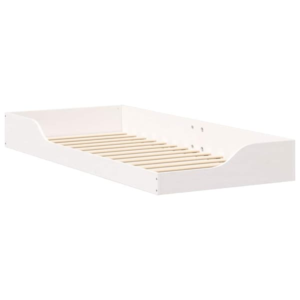 Sängram Vit 100 x 210 cm Massiv furu