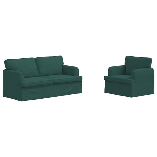 Soffset 2 pcs Mörkgrön 162 x 80 x 85 cm tyg