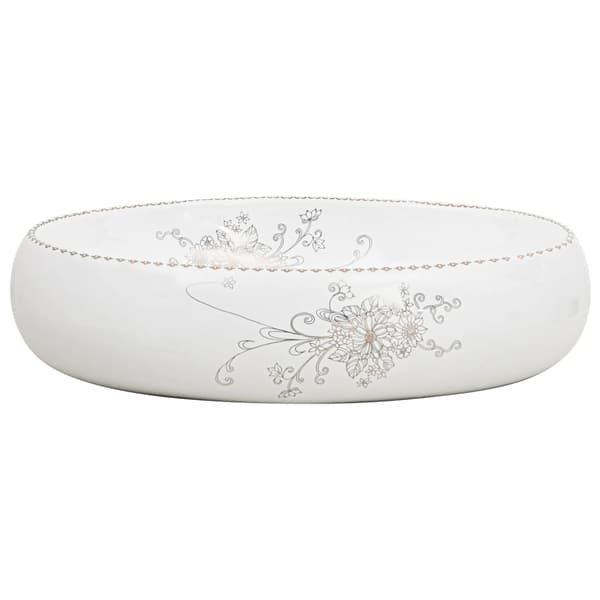 Handfat vit oval 59x40x15 cm keramik