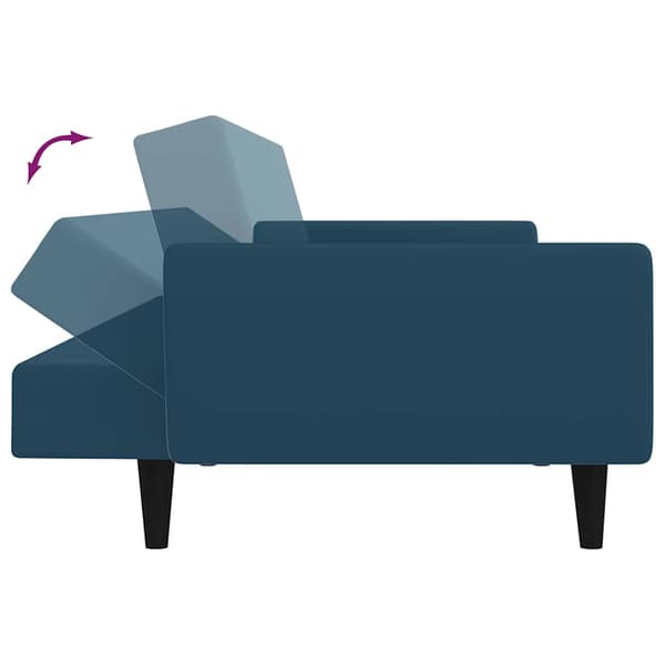 Bäddsoffa 2-sits blå sammet