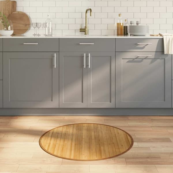 Matta rund natur 80 cm bambu