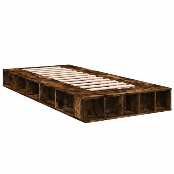 Sängram rökfärgad ek 75x190 cm konstruerad trä