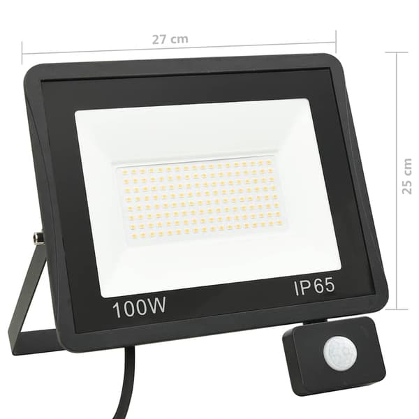 Strålkastare med sensor 100 W LED kallvit