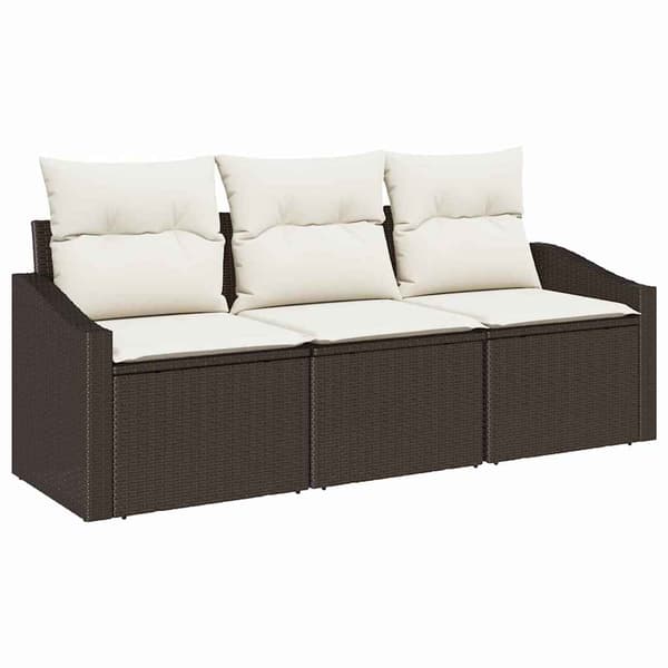 Soffset med kudde 3 pcs Brun konstrotting