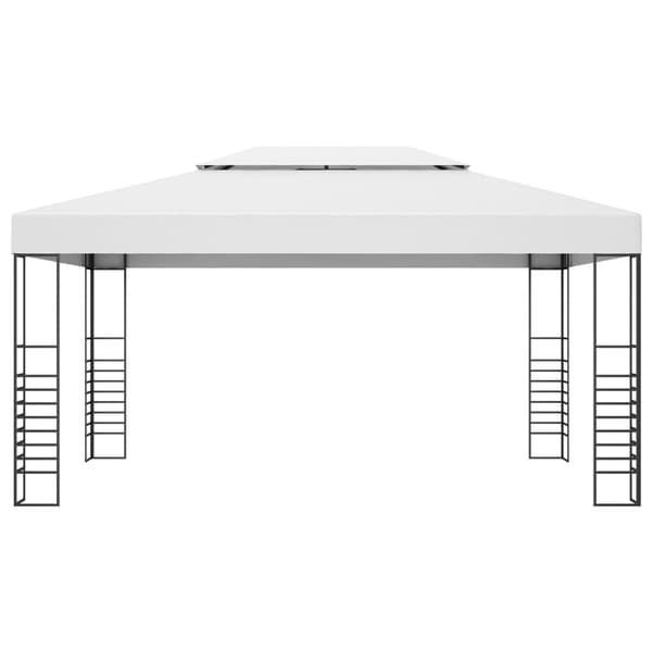 Paviljong med ljusslinga LED 4x3x2,7 m vit