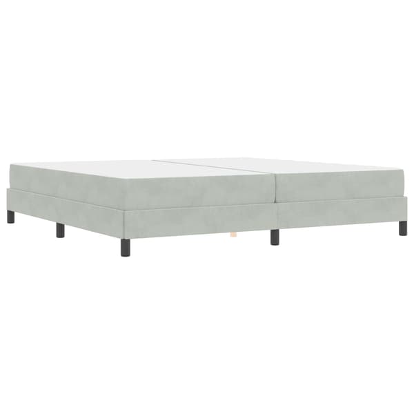 Bäddfjäder med madrass Ljusgrå 200 x 200 cm tyg