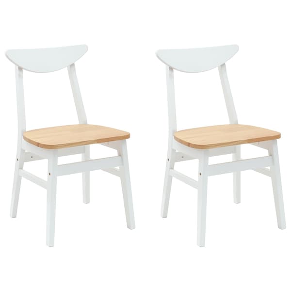 Matstolar 2 pcs Vit 42 x 47,5 x 81 cm Massiv Gummiträ