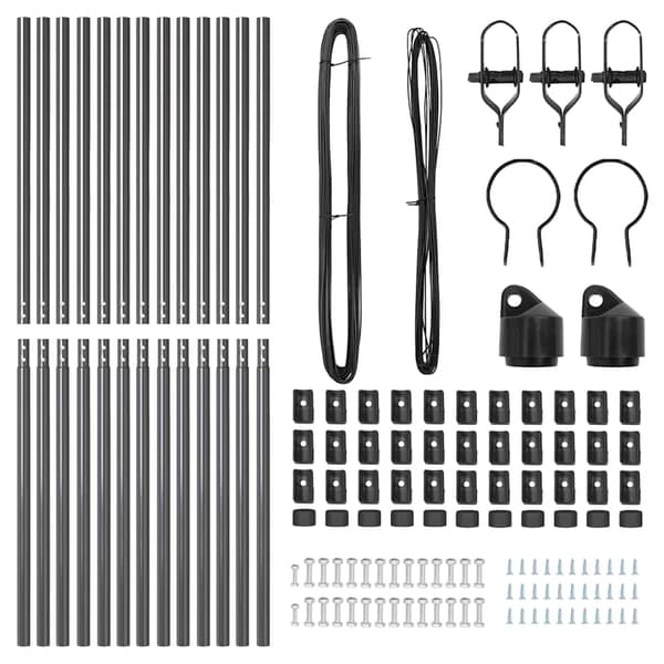 Inbäddad staketpost 13 pcs Grå Pulverlackerat stål