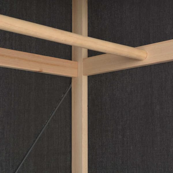 Garderob 79x40x170 cm grå tyg