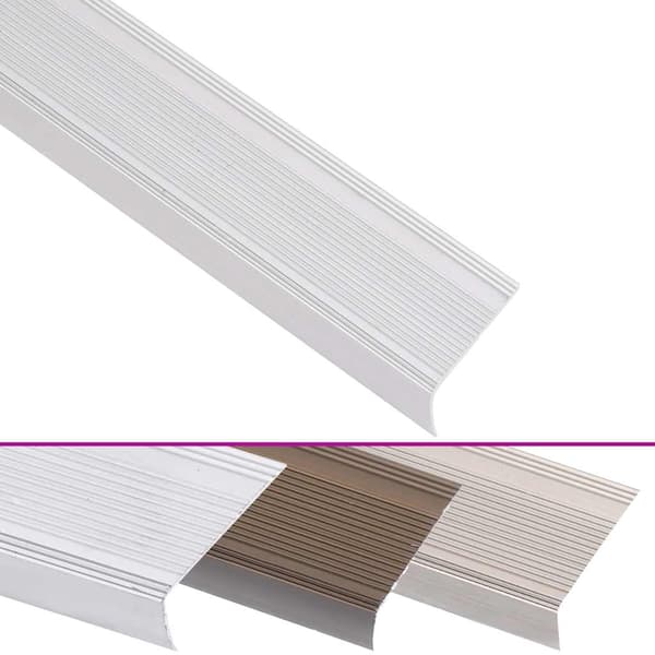 Trappnäsor i L-form 15 st aluminium 100 cm silver