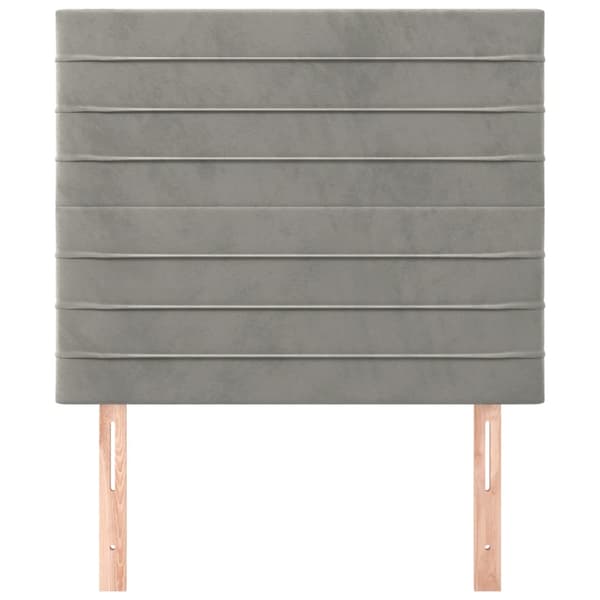Sänggavel ljusgrå 90x5x118/128 cm sammet