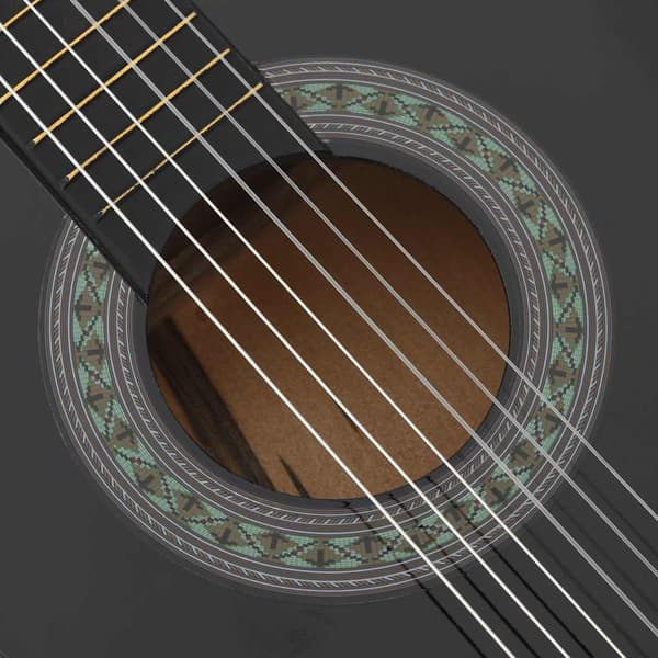 Gitarr för nybörjare 8 delar klassisk svart 3/4 36"