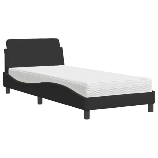 Bed with Mattress "Dover" Black 90x190 cm Velvet