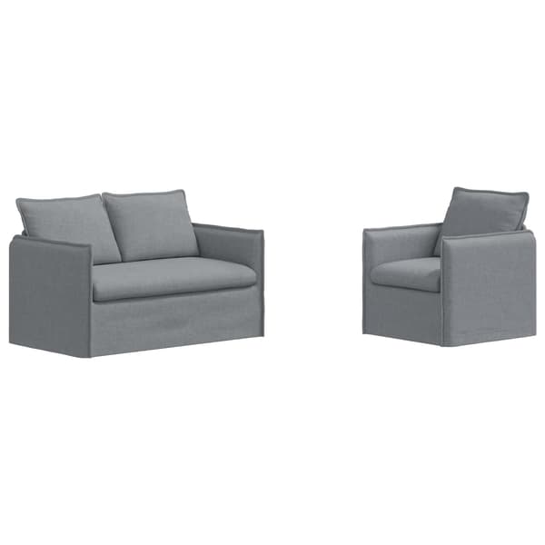 Soffset 2 pcs Ljusgrå 136 x 82 x 85 cm Tyg