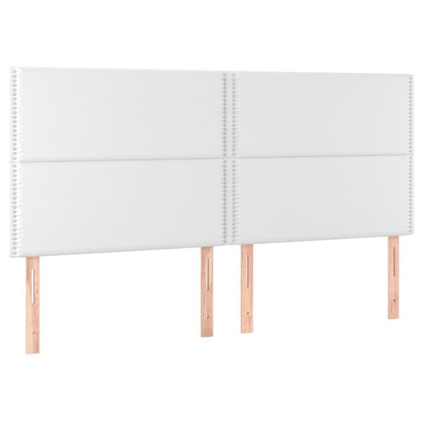 Ramsäng med madrass vit 200x200 cm konstläder