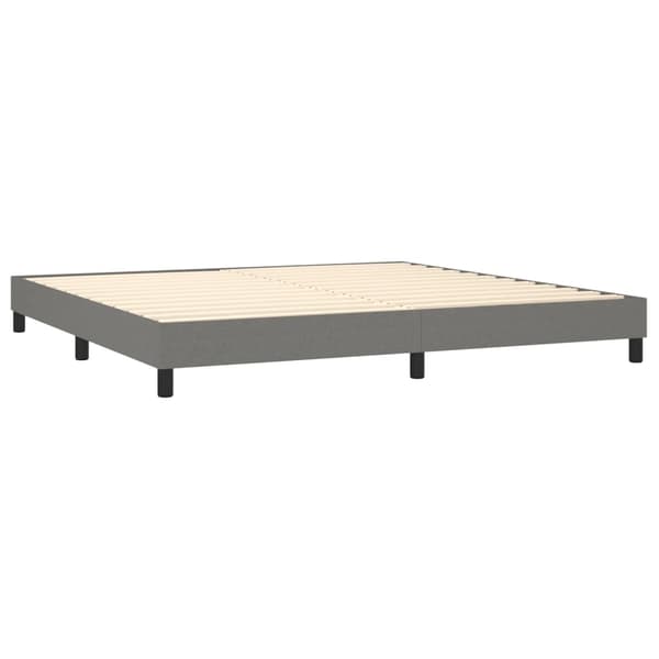 Ramsäng med madrass mörkgrå 200x200 cm tyg