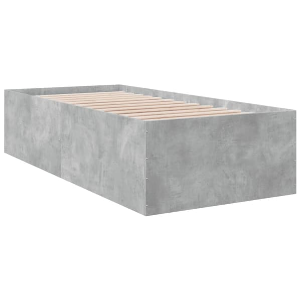 Sängram betonggrå 90x190 cm konstruerad trä
