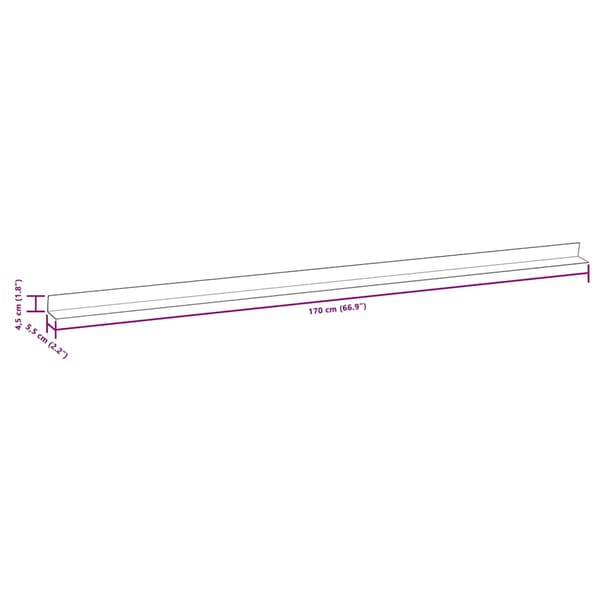 Ytterhörnlist 5 st WPC 170 cm svart