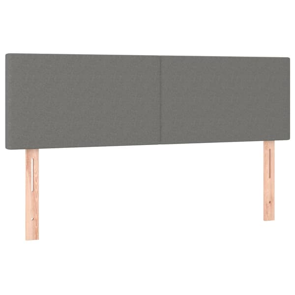 Ramsäng med madrass mörkgrå 140x190 cm tyg