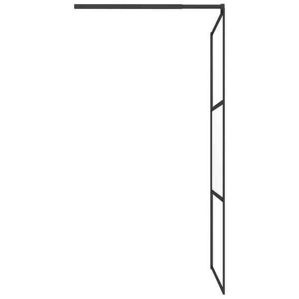 Duschvägg 100x195 cm halvfrostat ESG-glas svart