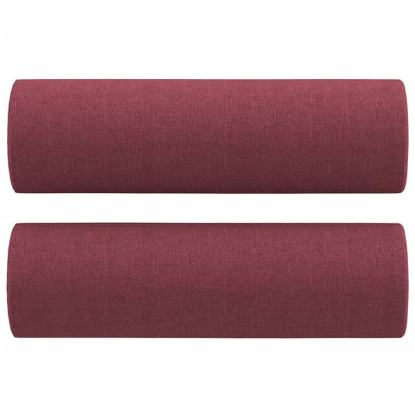 2-sits soffa med prydnadskuddar vinröd 120 cm tyg