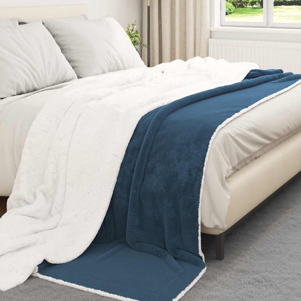 Kastfilt Mörkblå 240 x 270 cm Fleece