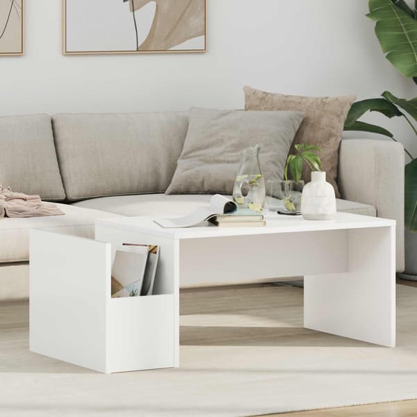 Kaffeebord Vit 90 x 45 x 35 cm Konstruerat trä