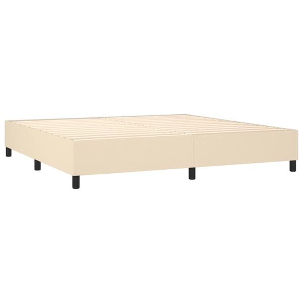 Ramsäng med madrass gräddvit 200x200 cm tyg