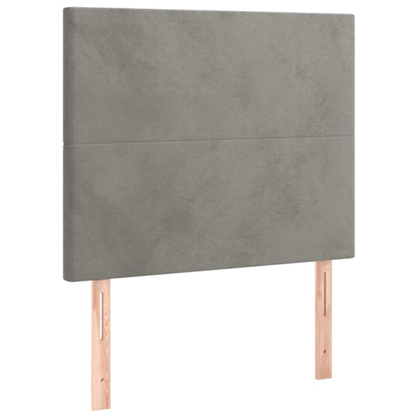 Ramsäng med madrass ljusgrå 90x200 cm sammet