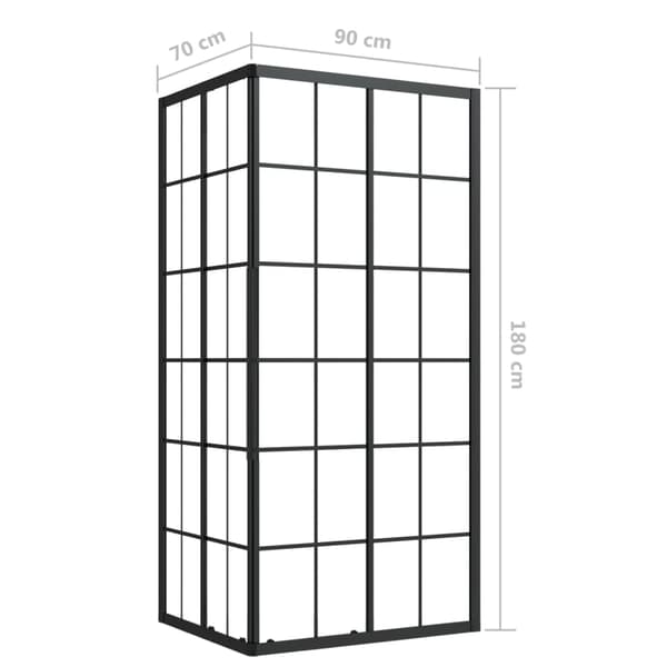 Duschvägg ESG 90x70x180 cm