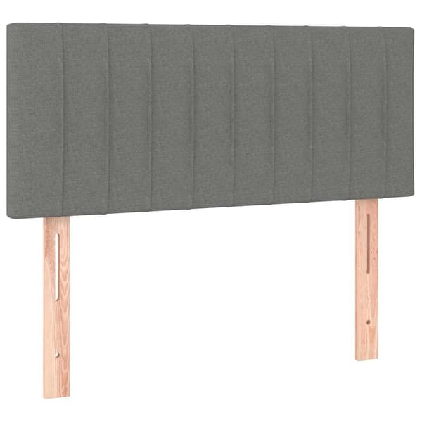 Ramsäng med madrass mörkgrå 80x200 cm tyg