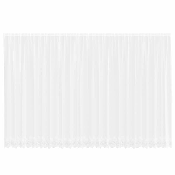 Spetsgardin med gardiner Blommor Vit 245 x 600 cm Polyester