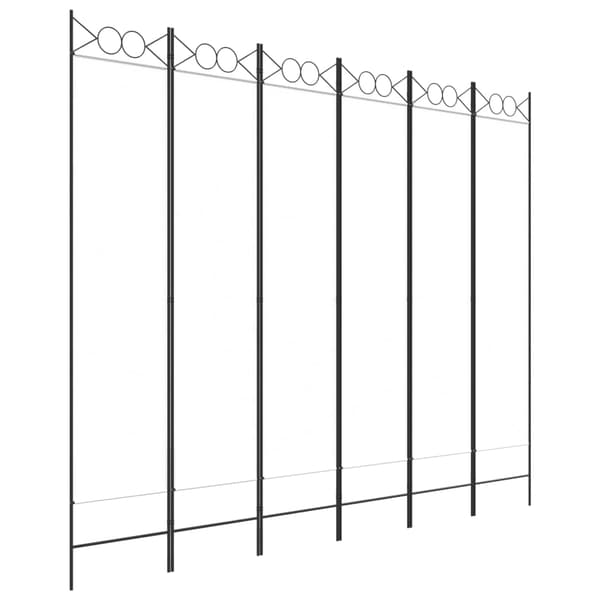 Rumsavdelare 6 paneler vit 240x200 cm tyg