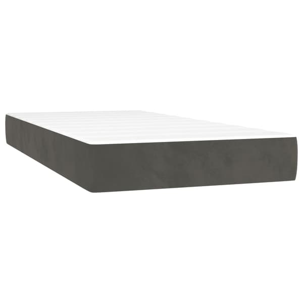 Ramsäng med madrass mörkgrå 80x200 cm sammet