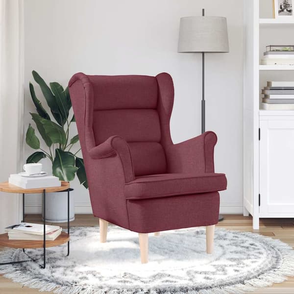 Fåtölj vinröd 74x84x100 cm tyg