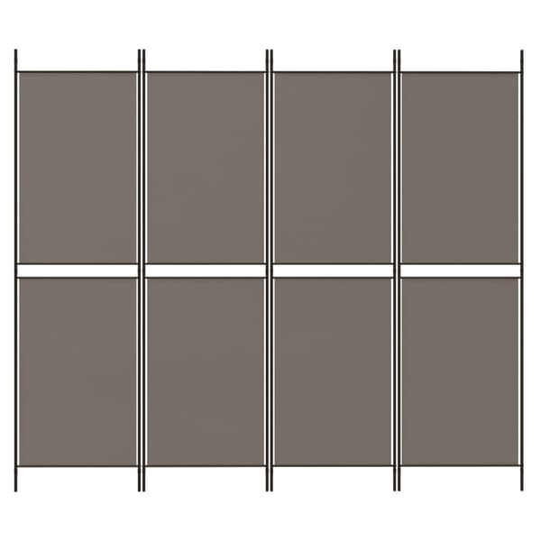 Rumsavdelare 4 paneler antracit 200x180 cm tyg