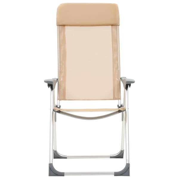 Hopfällbara campingstolar 4 st aluminium gräddvit