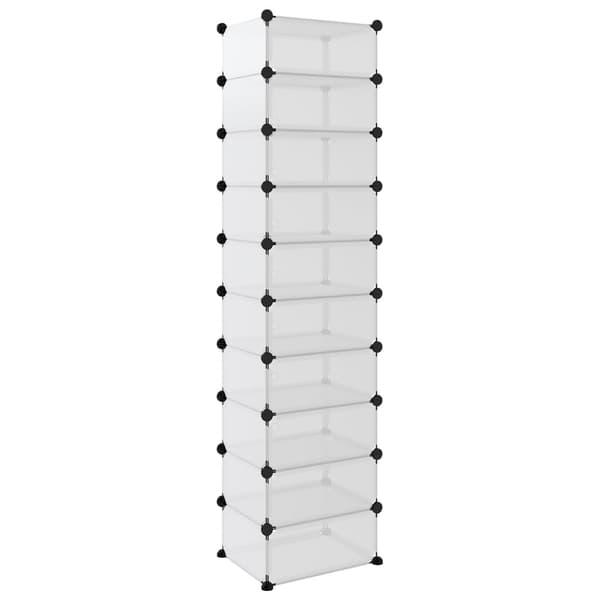 Skohylla transparent 44x32x174 cm PP