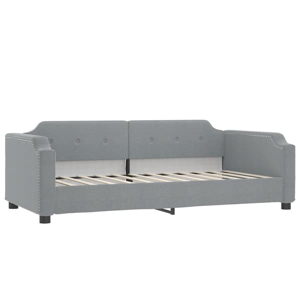 Dagbädd utdragbar ljusgrå 90x200 cm tyg