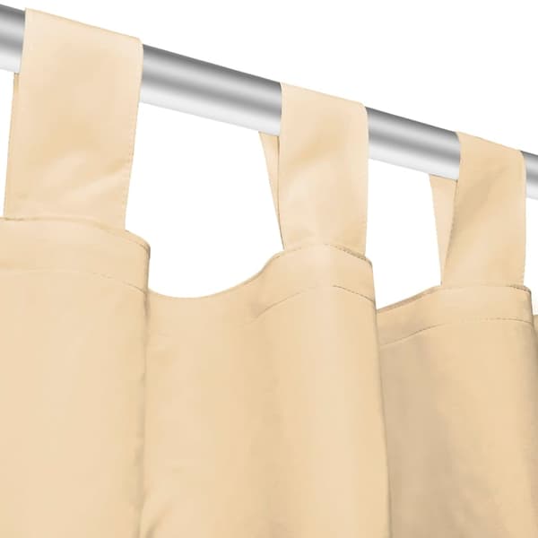 Gardiner i microsatin 2 st med öglor 140x225 cm beige