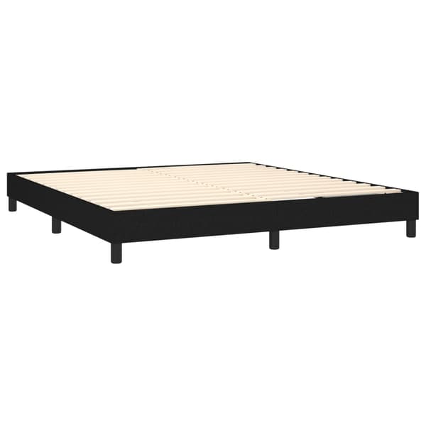 Boxspring-sängram svart 160x200 cm tyg