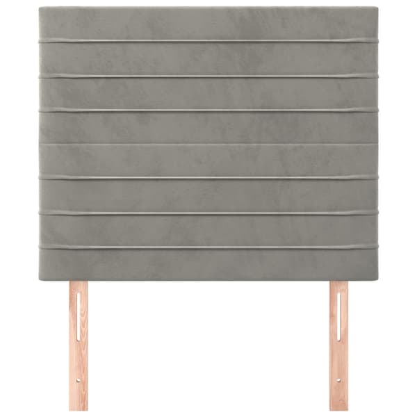 Sänggavel ljusgrå 100x5x118/128 cm sammet